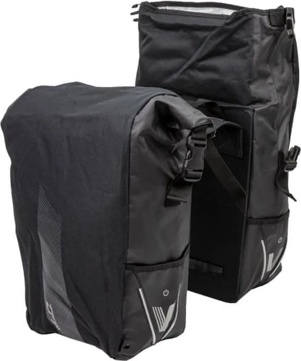 XLC V-light Rolltop Dubbele Fietstas - Zwart - 56 Liter - Image 8