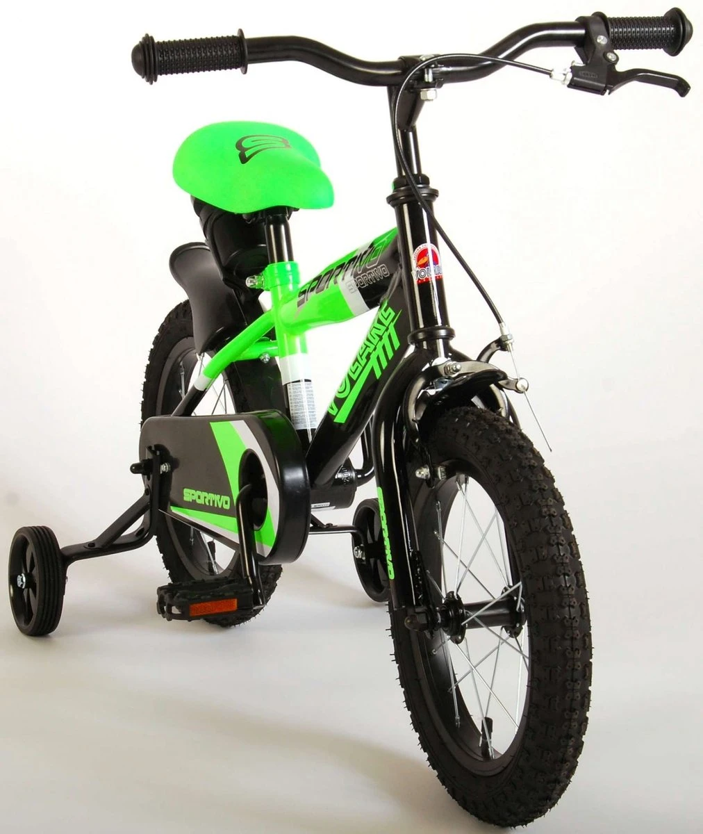 Volare Sportivo Kinderfiets - Jongens - 14 Inch - Neon Groen/Zwart - 95% Afgemonteerd - Image 5
