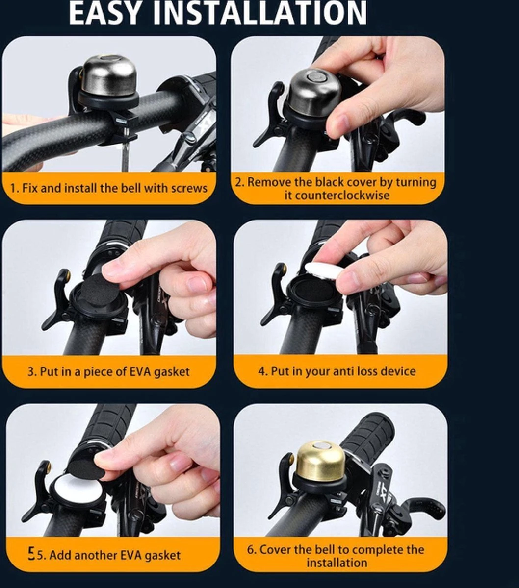 Merkloos HIGH QUALITY - Fietsbel GPS Tracker Fiets - Verborgen Houder Anti Diefstal Geschikt Voor Apple Airtag - Fietsalarm Voor E Bike – 100% Waterdicht - Image 4