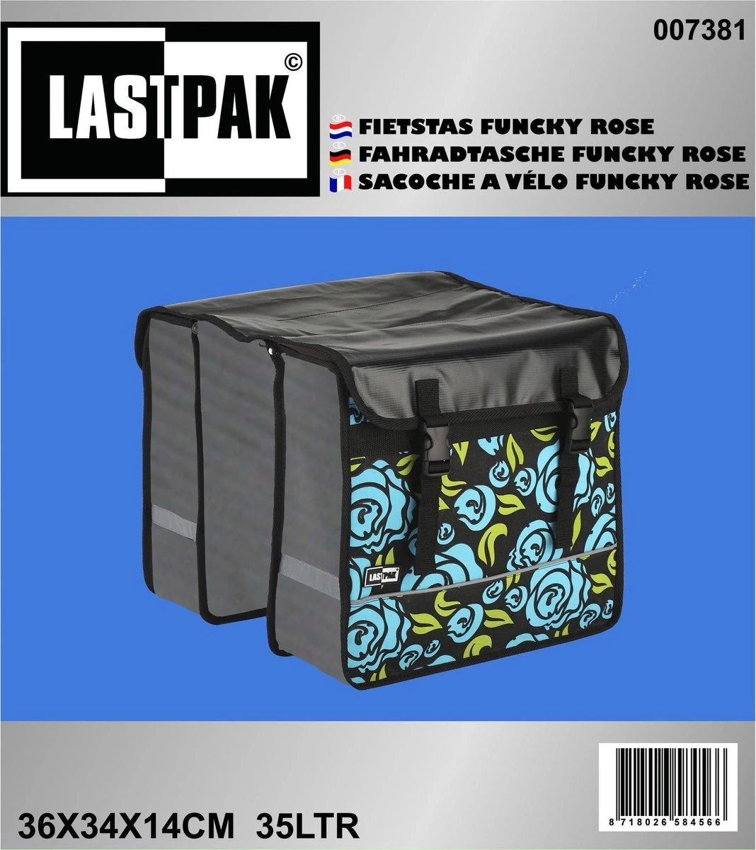 Lastpak Waterafstotende Dubbele Fietstas Met Bloemmotief – 35 Liter - Image 5