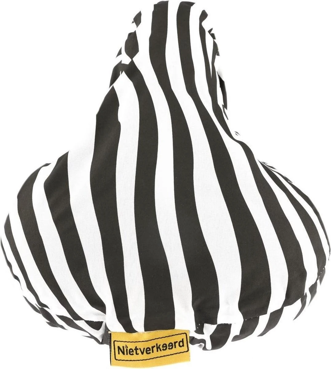 Niet Verkeerd Zadeldek Gestreept 17 X 25 Cm Polyester Zwart/wit
