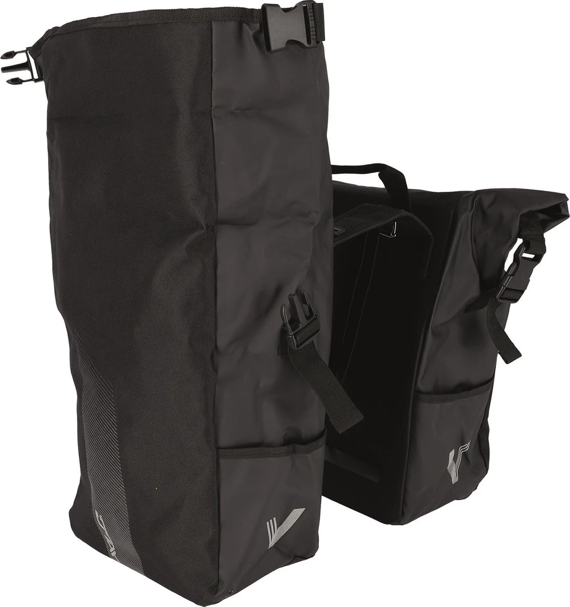 XLC V-light Rolltop Dubbele Fietstas - Zwart - 56 Liter