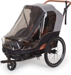 Bobike 2-in-1 Fietskar En Wandelwagen - Zwart/bruin