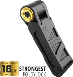 FoldyLock Forever Vouwslot Fietsslot 18/18 Gold Hoge Kwaliteit - Voor Elk Type Fiets - Met Houder 90cm