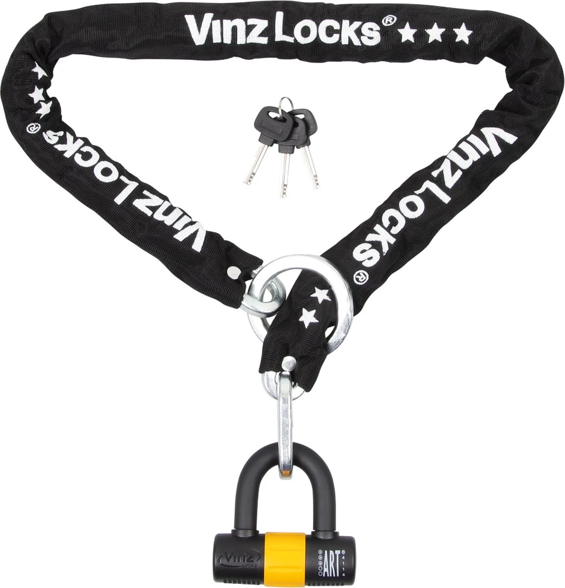 VINZ Kungur ART 3 Kettingslot 150 Cm / Fietsslot / Scooterslot / Motorslot / Schijfremslot