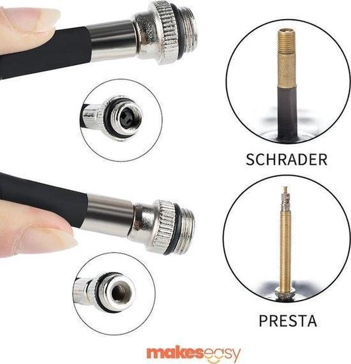 Fietspomp Racefiets | Mini Fietspomp | Met Flexible Slang | 8 Bar | Zwart - Image 4