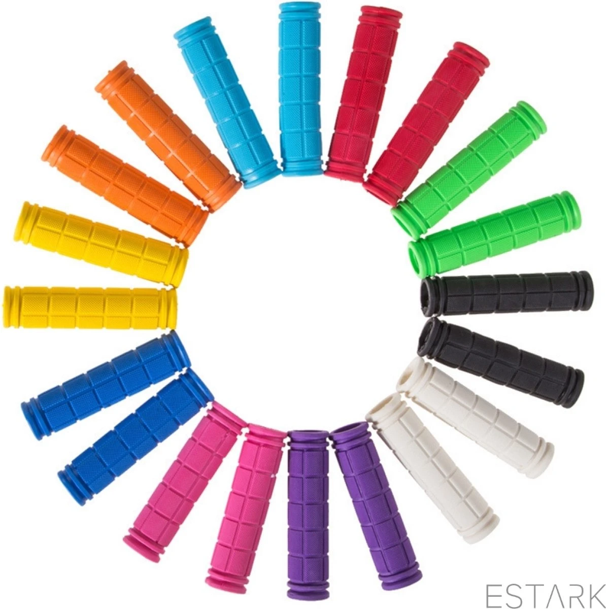 Merkloos ESTARK® - Fietshandvatten - Handvatten - Universeel - Fiets – Mountainbike – Professioneel - Grips - Extra Grip – Fietshandvaten -Handvaten - Handig Te Monteren - Anti-slip – Fietsen – Stuur – Bikegrips – Stevig - Rubber Zwart - (R-zwa) - Image 2