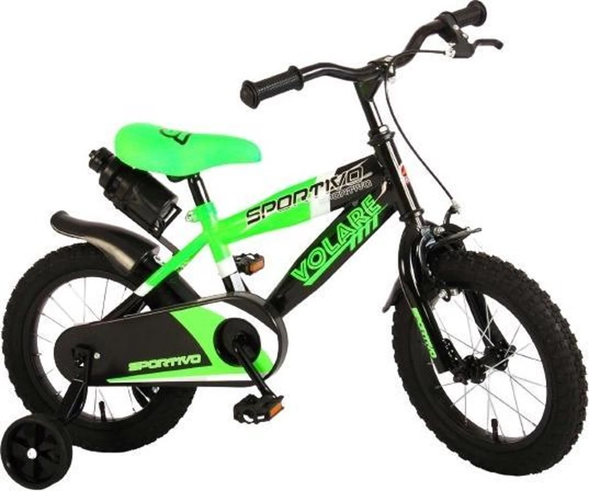 Volare Sportivo Kinderfiets - Jongens - 14 Inch - Neon Groen/Zwart - 95% Afgemonteerd - Image 16
