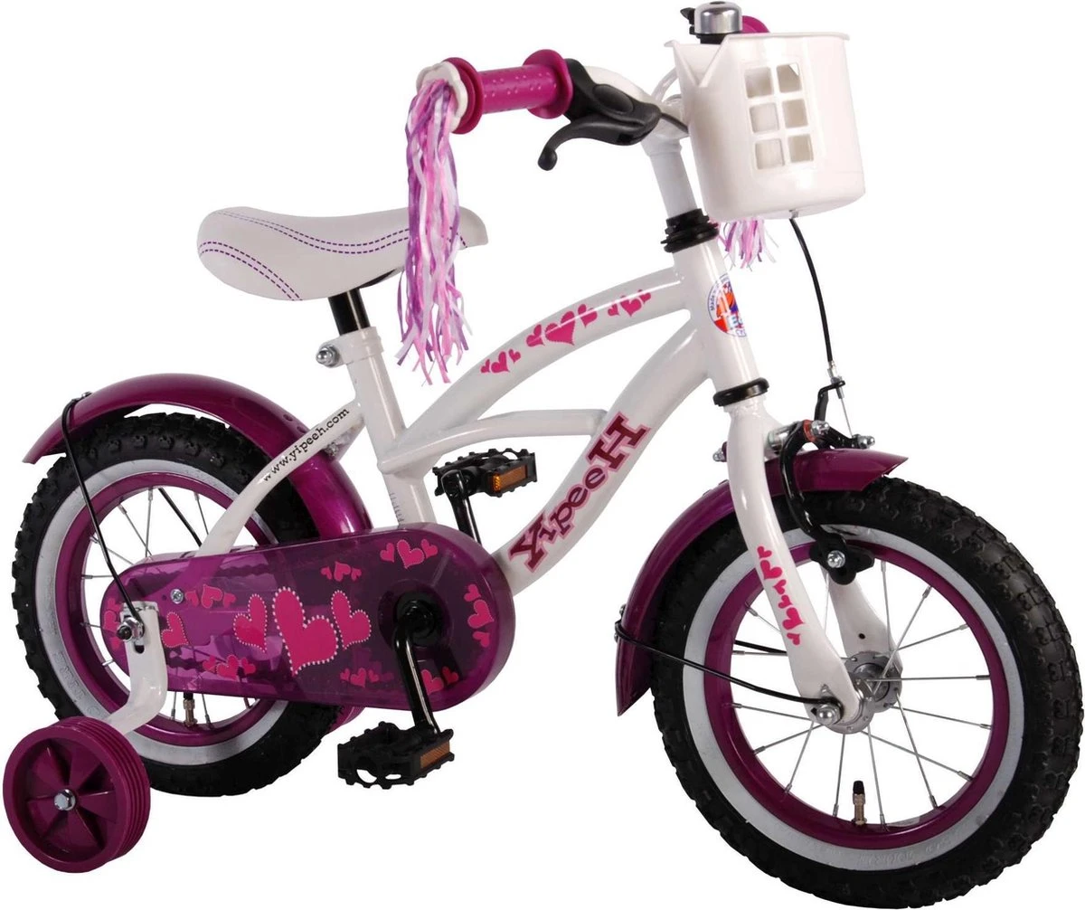 Volare Heart Cruiser Kinderfiets - Meisjes - 12 Inch - Wit Paars - Image 2