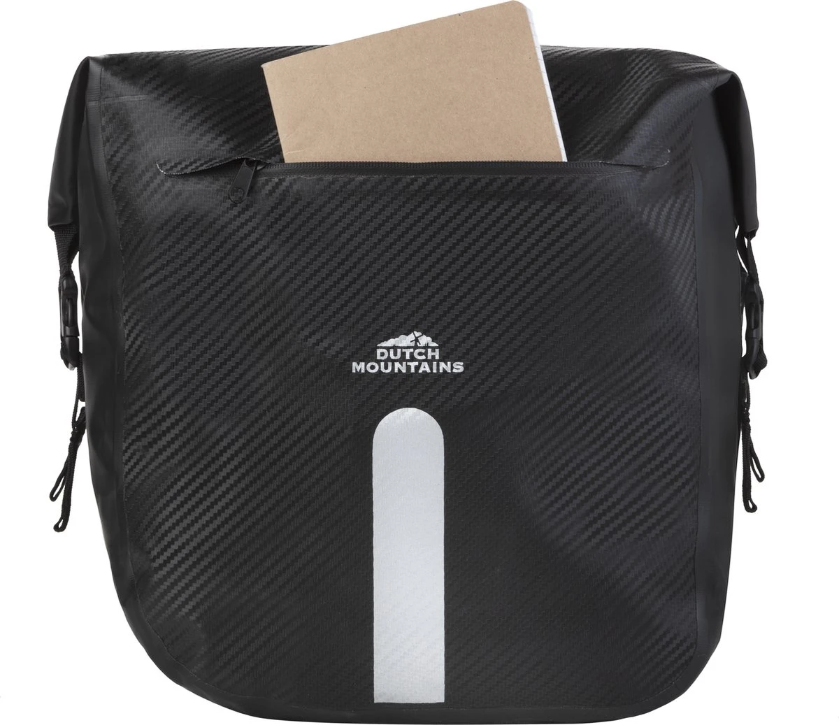 Dutch Mountains Dubbele Fietstas 46 Ltr | 100% Waterdichte Fietstas | Rolltop Sluiting | Reflectoren | Zwart - Image 7