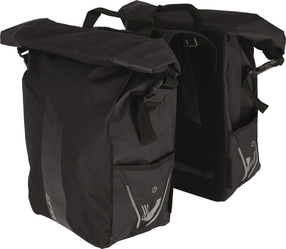 XLC V-light Rolltop Dubbele Fietstas - Zwart - 56 Liter - Image 3