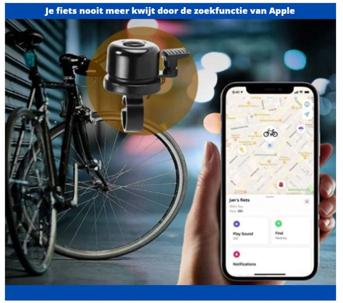 Fietsbel Voor Apple AirTag - AirTag Houder - AirTag Fiets - AirTag Hoesje - Incl. Schroevendraaier Voor Montage - Waterdicht - Image 4