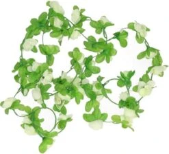 Merkloos Fiets Accessoires Stuur Of Frame Versiering Wit Bloemenslinger - 220 Cm