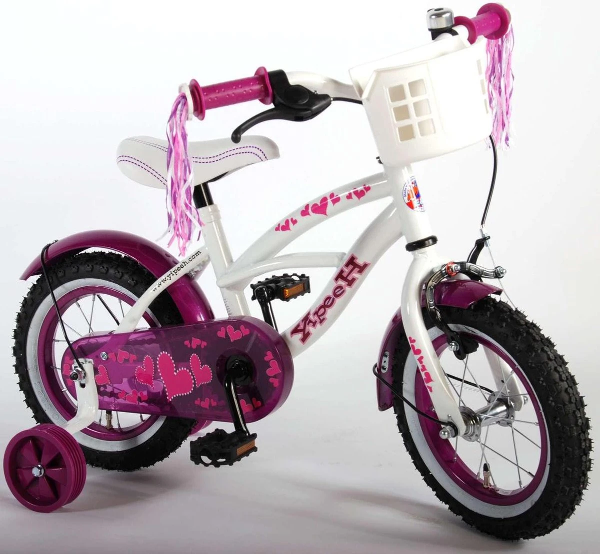 Volare Heart Cruiser Kinderfiets - Meisjes - 12 Inch - Wit Paars - Image 10