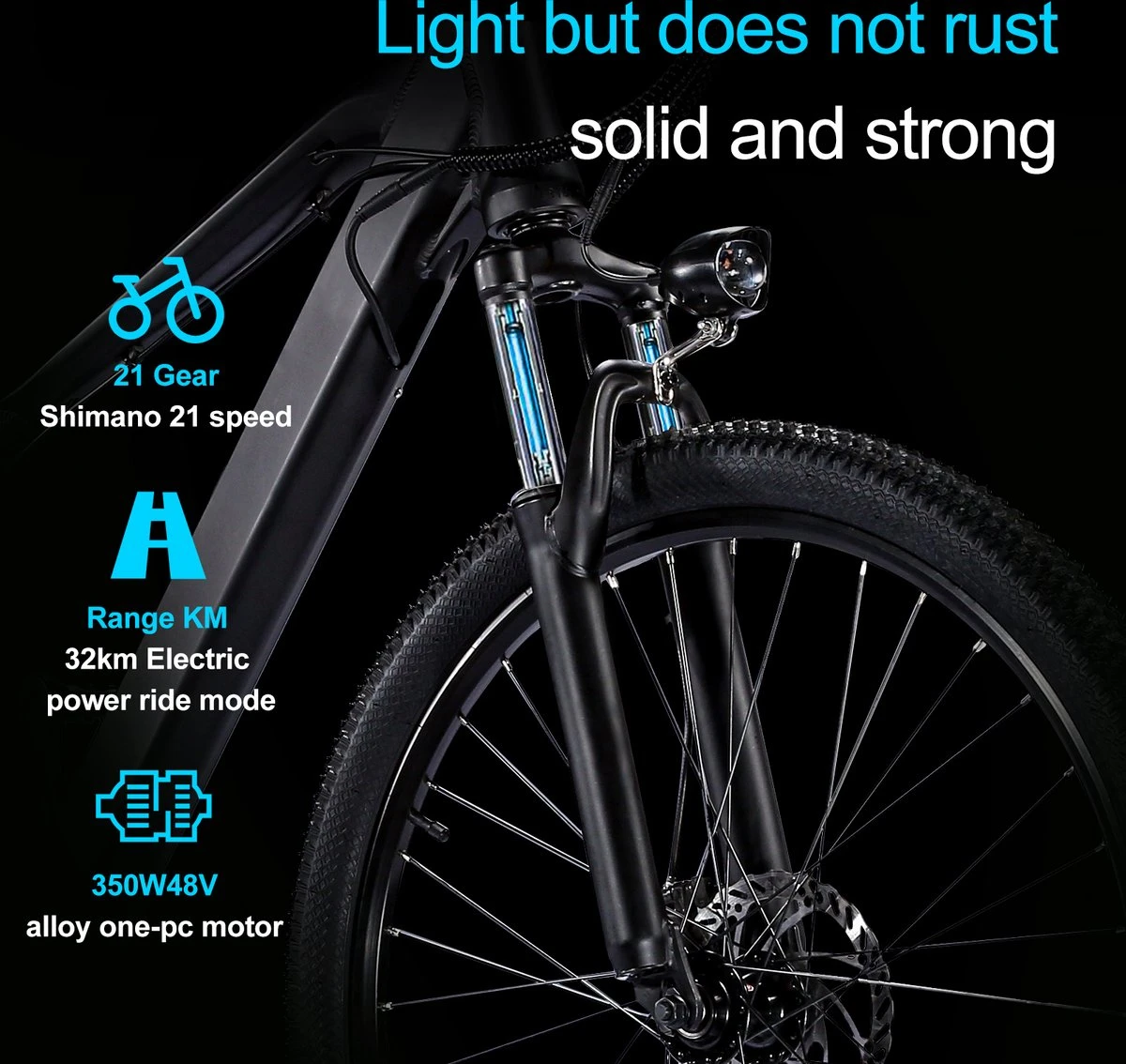 Elektrische Fiets Off-Road | E-Fietsen | Electric Mountain Bike | E-bike | 250W Motor | 26 Inch | Zwart BK7 - Image 7