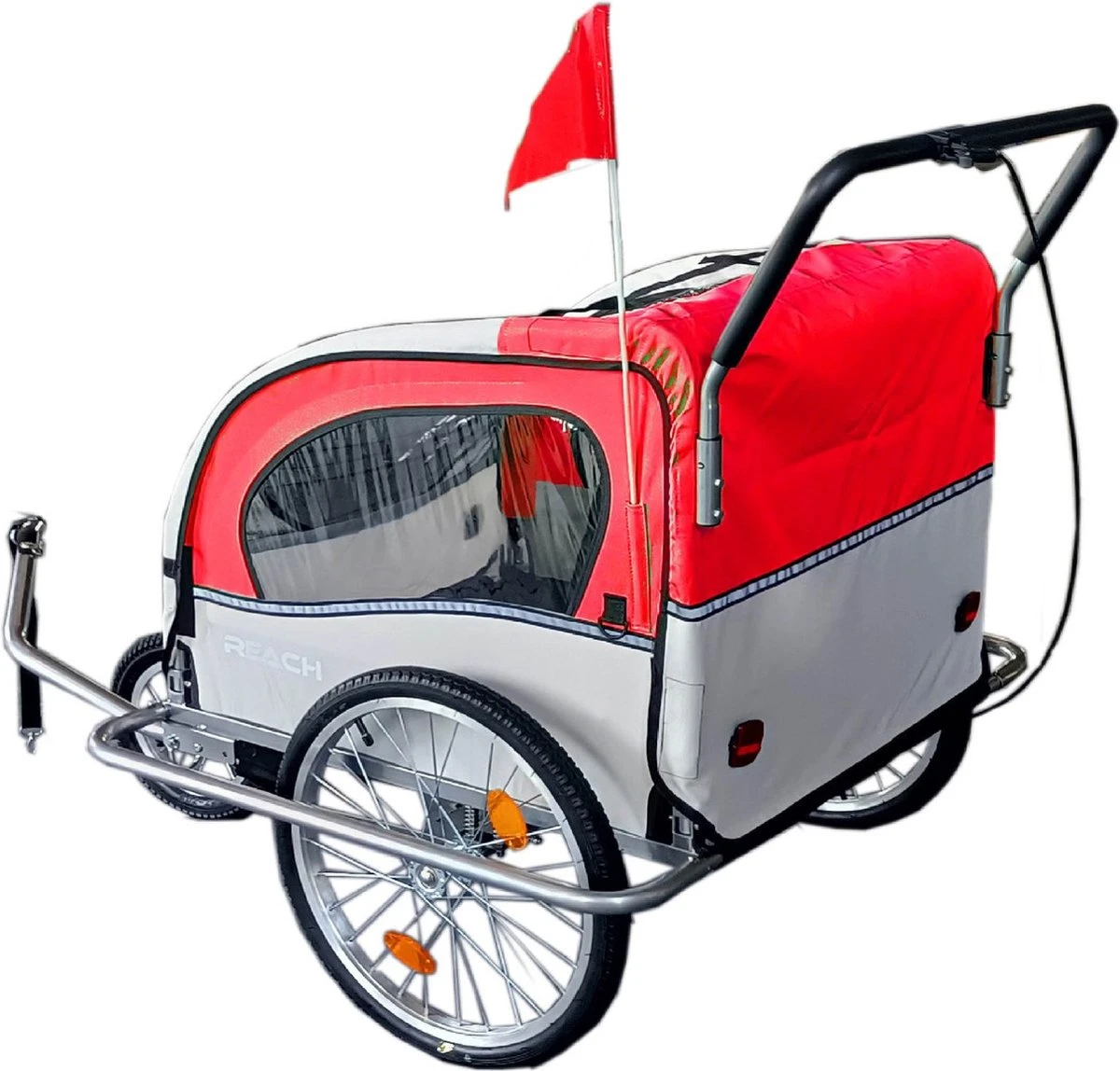 Fietskar Kind - Fietsaanhanger - Met Schokbreker - Rood - Image 8