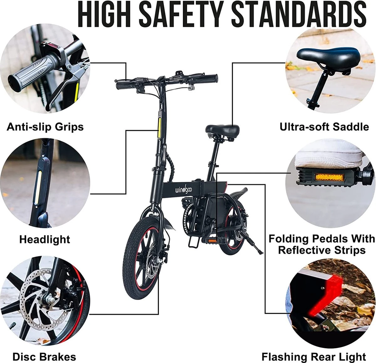 Merkloos Windgoo B20 V3- APP IOS Android - Elektrische Vouwfiets - E Bike - 7.8Ah Batterij - 250W - 14 Inch - 25 KM/H - Zwart - Image 10