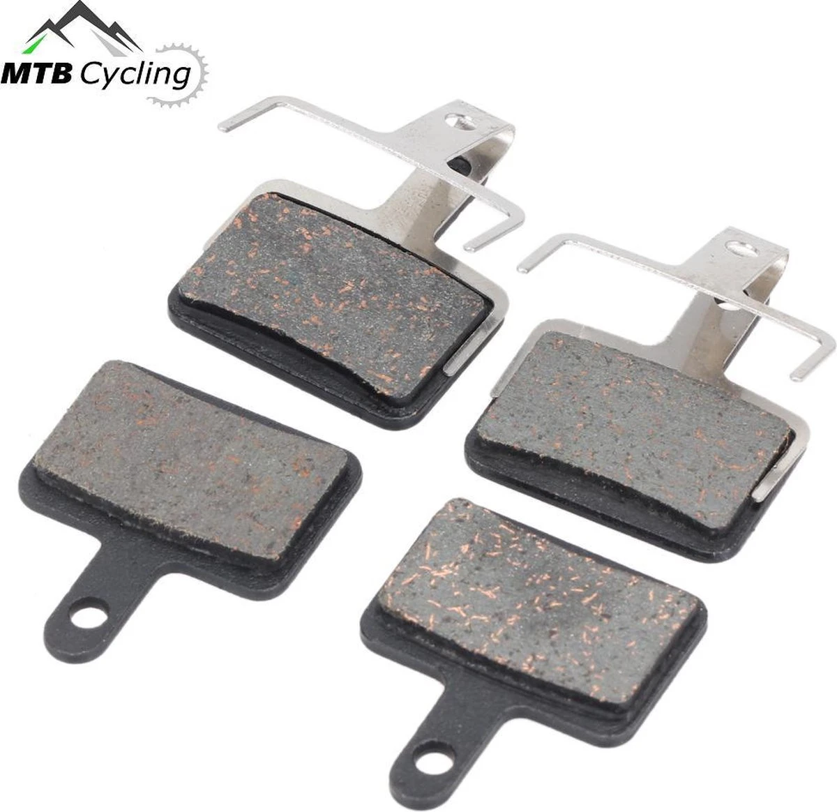 B01S Standaard Remblokken Set 4 Stuks Voor + Achter Voor O.a. Shimano Altus/Alivio/Deore /Tektro / BBS-52 - Inclusief Schijfremblokveer - Zwart