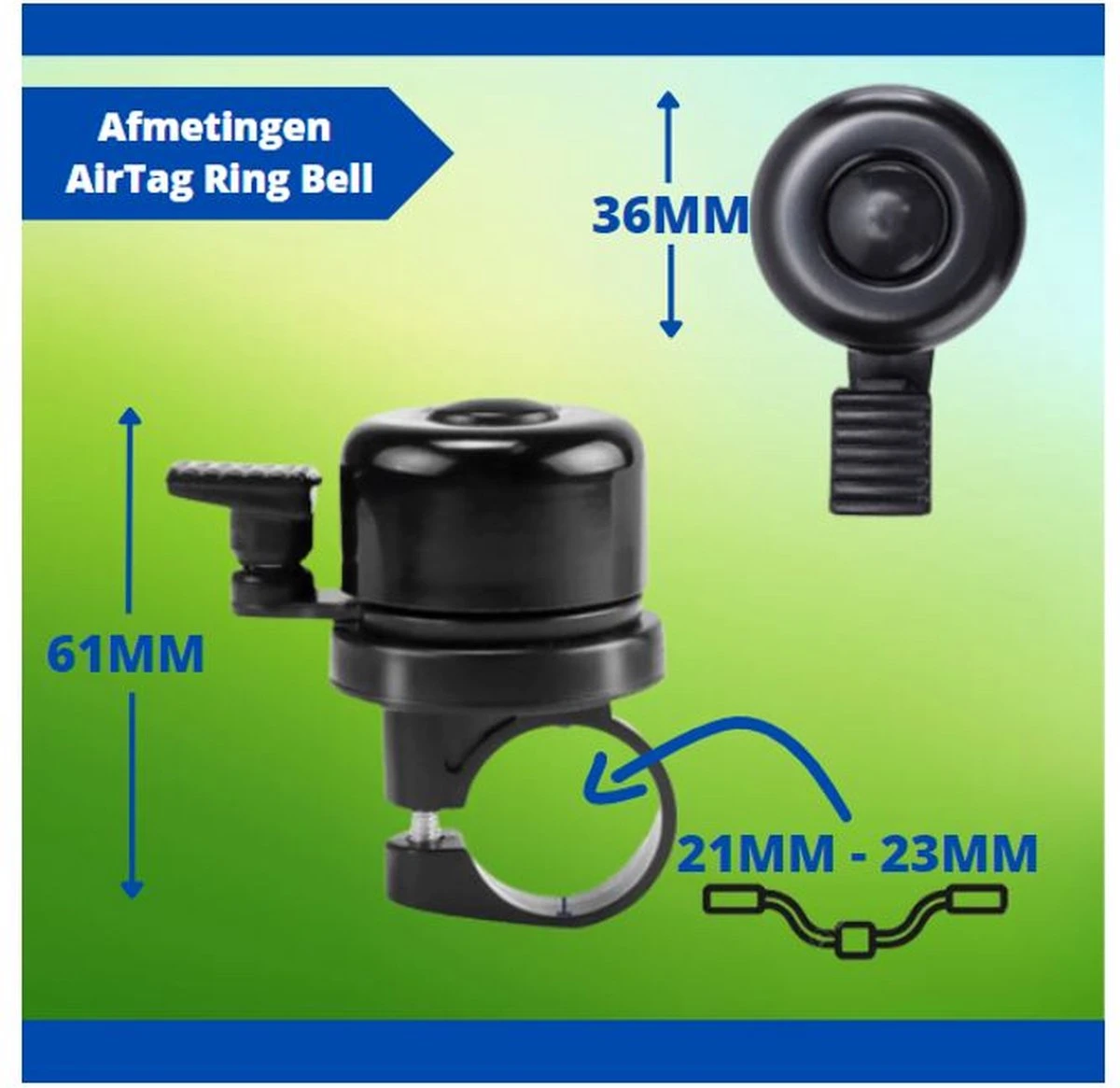 Fietsbel Voor Apple AirTag - AirTag Houder - AirTag Fiets - AirTag Hoesje - Incl. Schroevendraaier Voor Montage - Waterdicht - Image 2