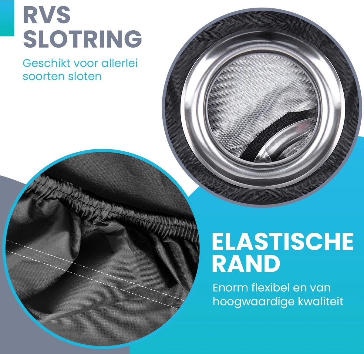 Merkloos Fietshoes Voor 1/2 Fietsen - Luxe Fiets Hoes - Waterdicht 210D Polyester Zwart - Inclusief Opbergzak - Image 2