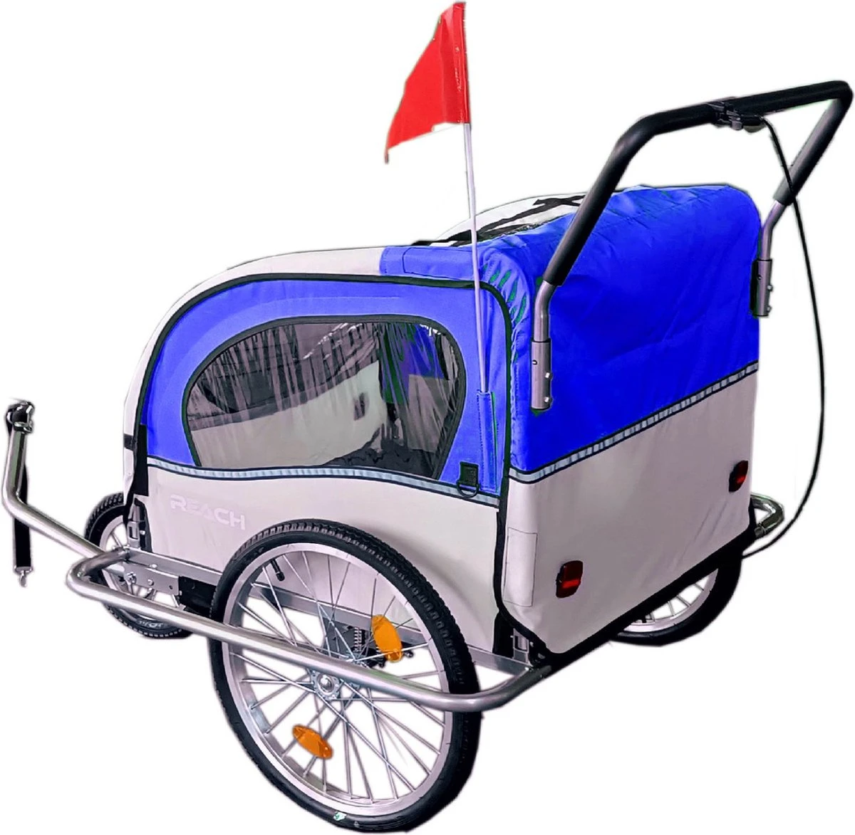 Fietskar Kind - Fietsaanhanger - Met Schokbreker - Blauw - Image 7