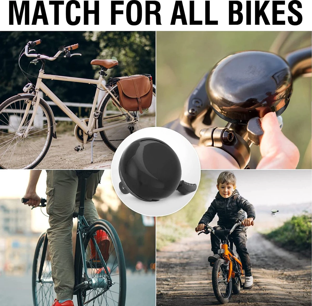 Fietsbel Zwart 5.5 Cm Stalen Fietsbel - Universele Fietsbel Zwart Hoorbare Klank. - Image 3