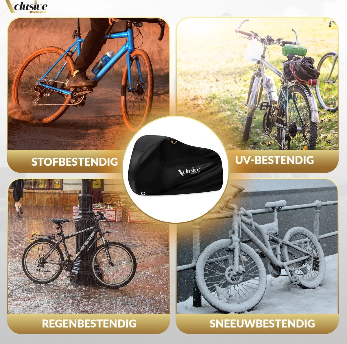 Xclusive-lifestyle® Fietshoes XXL - Universeel - 1 Of 2 Fietsen - Ultra Oxford 420D Zeer Sterk En Extra Dik - Bakfietshoes - Fietscover - Waterdichte PU Coating - Met Opbergtas En Zadelhoes - Image 10