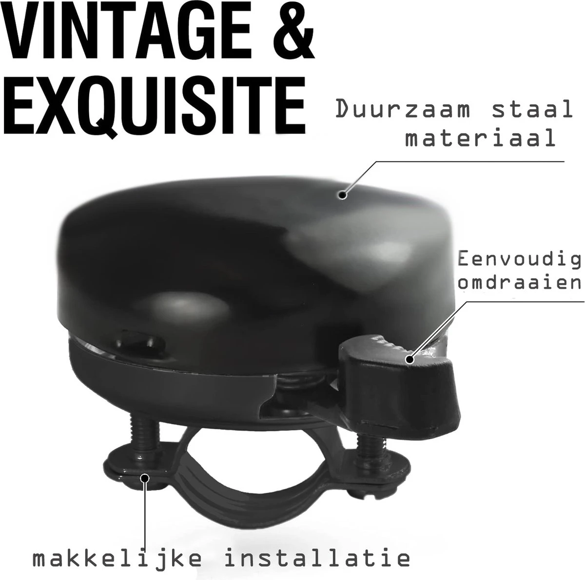 Fietsbel Zwart 5.5 Cm Stalen Fietsbel - Universele Fietsbel Zwart Hoorbare Klank. - Image 5