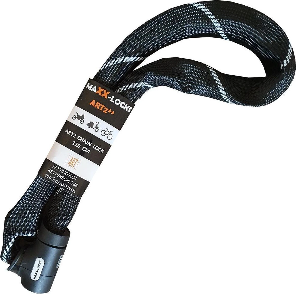 Maxx-Locks Twizel Fietsslot ART 2 | 85 Cm Kettingslot | Gehard Staal | Zwart | Slot E-Bike / Fiets - Image 2