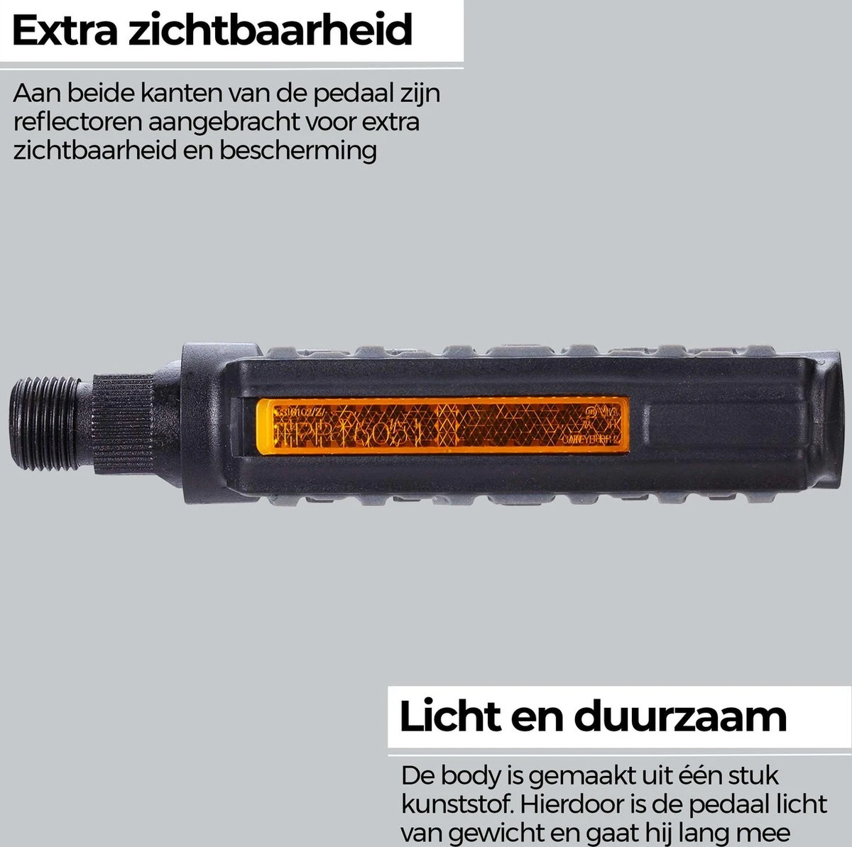 BBB Cycling SteadyRider Fietspedalen - Rubber Antislip - Stadsfiets & E-bike - Met Reflector - Zwart - BPD-44 - Image 2