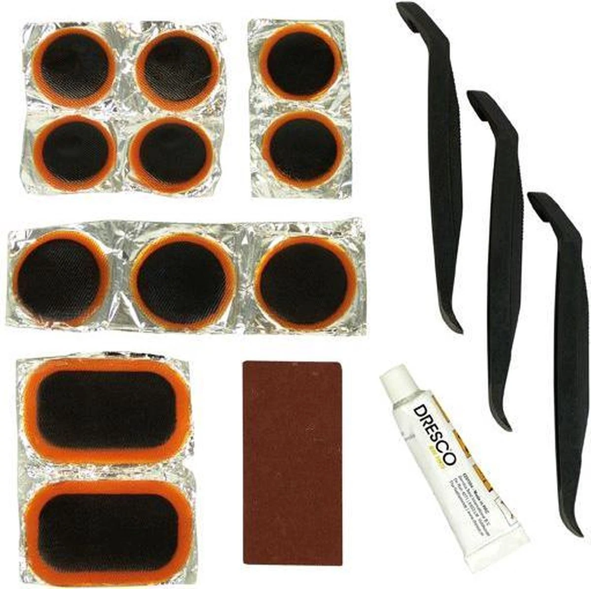 Dresco Fietsbandenreparatieset - Reparatieset Fiets - 17-delig - Wit - Image 3