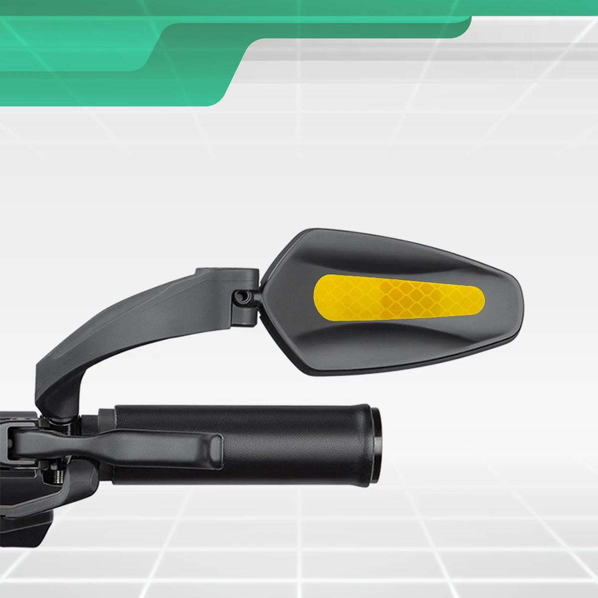 Merkloos Fietsspiegel + Reflectiestrip - Links - E-bike - Verstelbaar 360 Graden - Zwart - Image 4