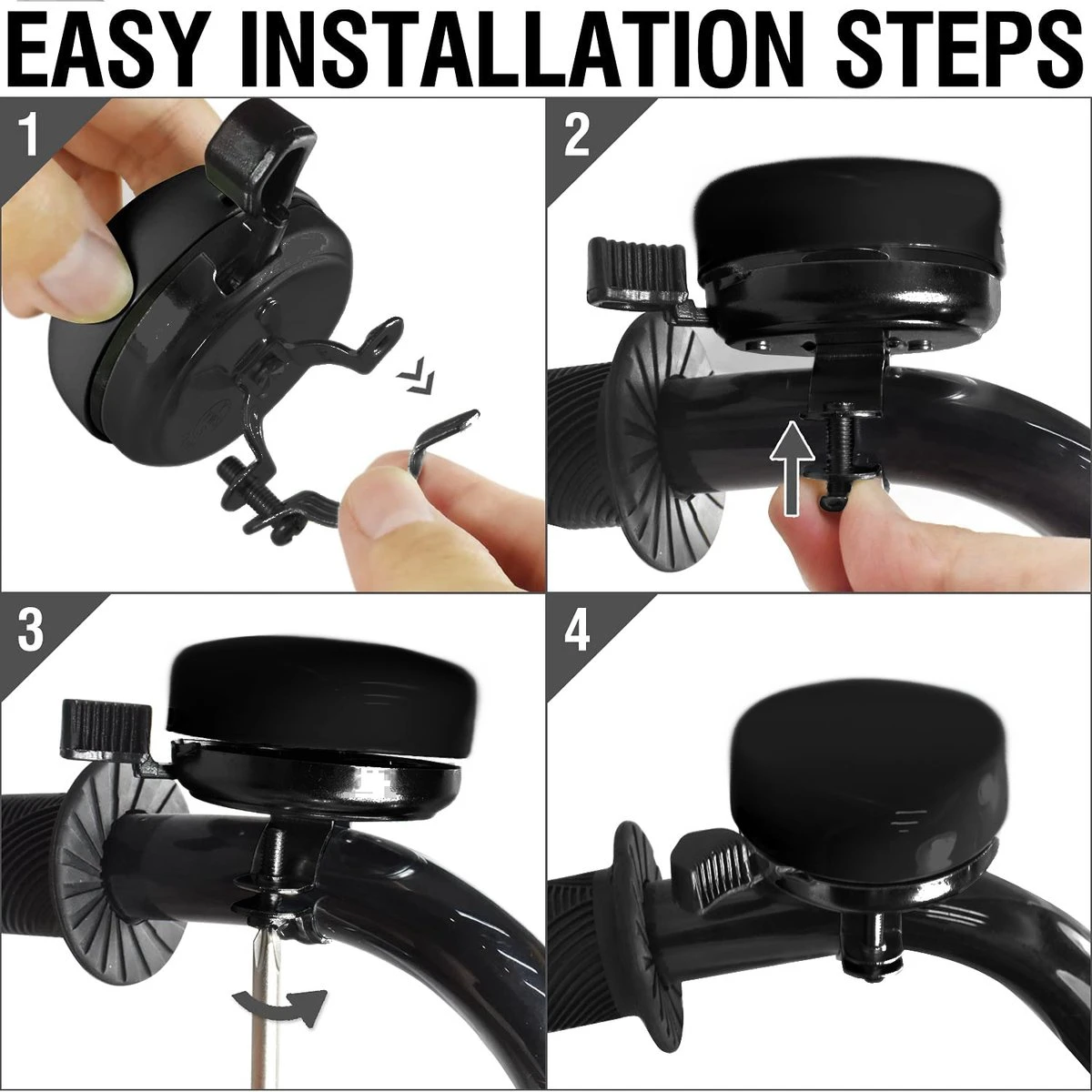 Fietsbel Zwart 5.5 Cm Stalen Fietsbel - Universele Fietsbel Zwart Hoorbare Klank. - Image 2