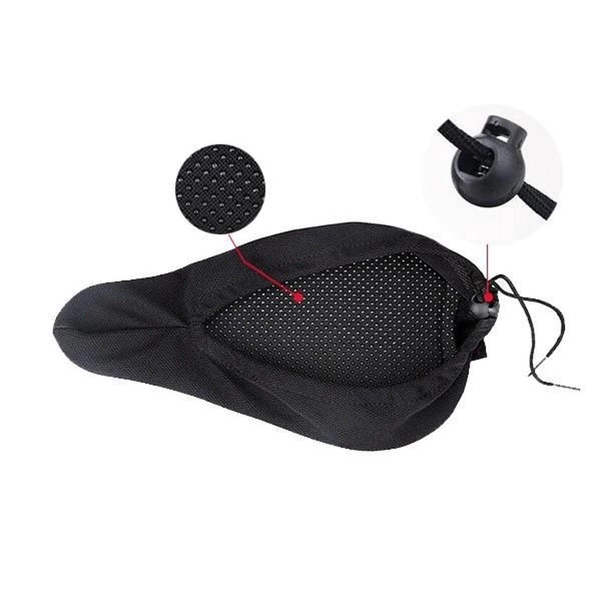 Merkloos 3D Fiets Zadelhoes - Cover - Overtrek - Uniseks - One Size - Volwassenen - Beschermkussen - Zwart - Image 5