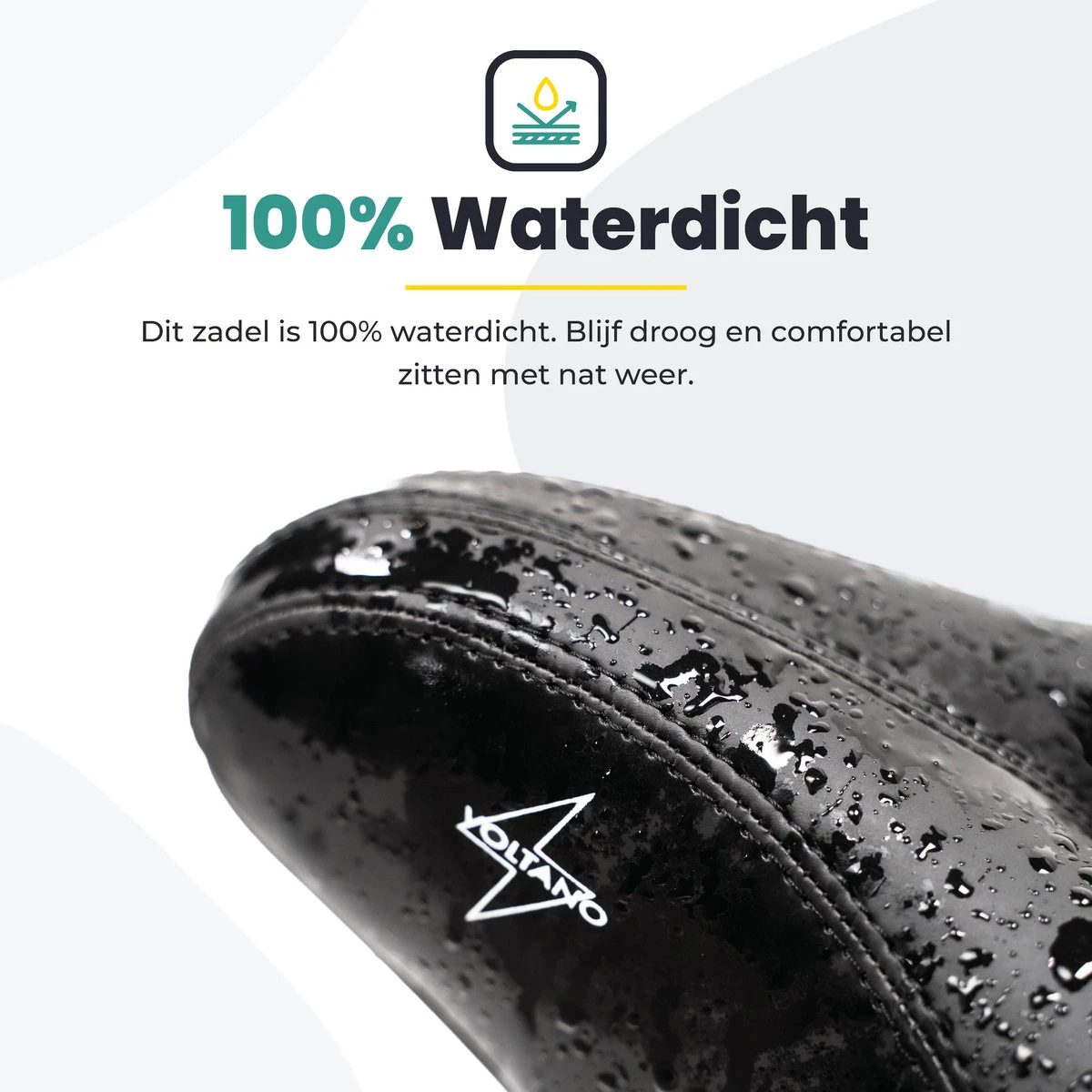 Voltano City XXXL Fietszadel Met Uitsparing – Unisex Extra Breed Fietszadel – Tegen Zadelpijn – 100% Waterdicht – Incl. Gratis Zadelstrop - Zwart - Image 9