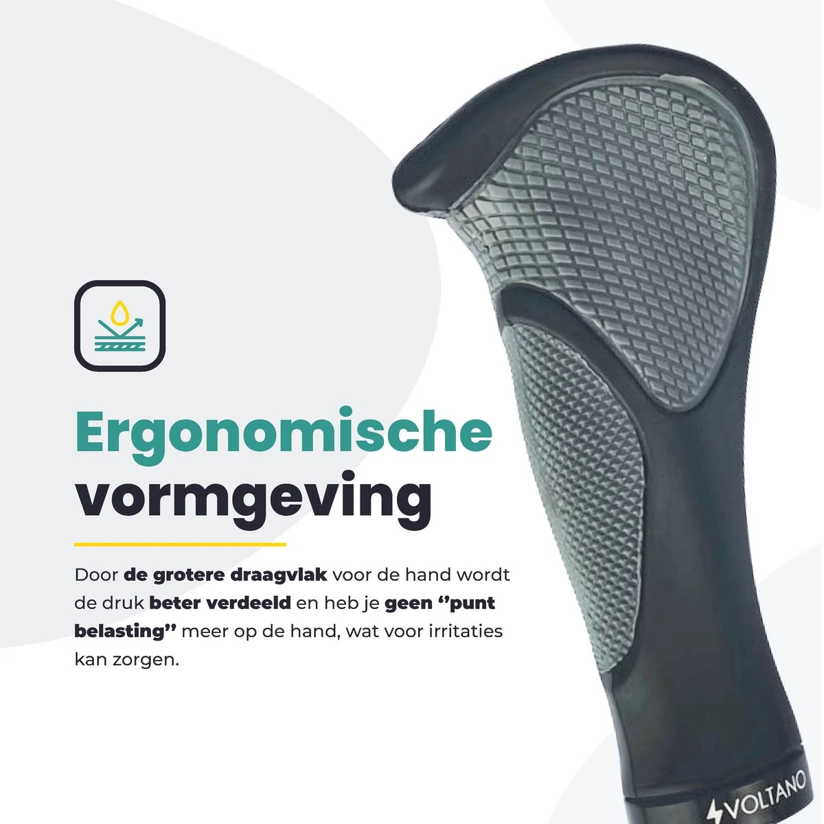 Voltano Ergonomisch Gevormde Fiets Handvatten - Handvat Eenvoudig En Stevig Vastzetten Met Imbus - Inclusief Bevestigingsmateriaal - Anti Plak Coating - Verhoogde Grip Fietshandvatten - Image 8