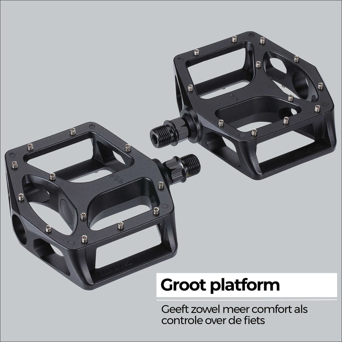 BBB Cycling MountainHigh Set Fietspedalen MTB - Platformpedalen - Antislip Mountainbike Pedalen - Mat Zwart - BPD-32 - Image 6