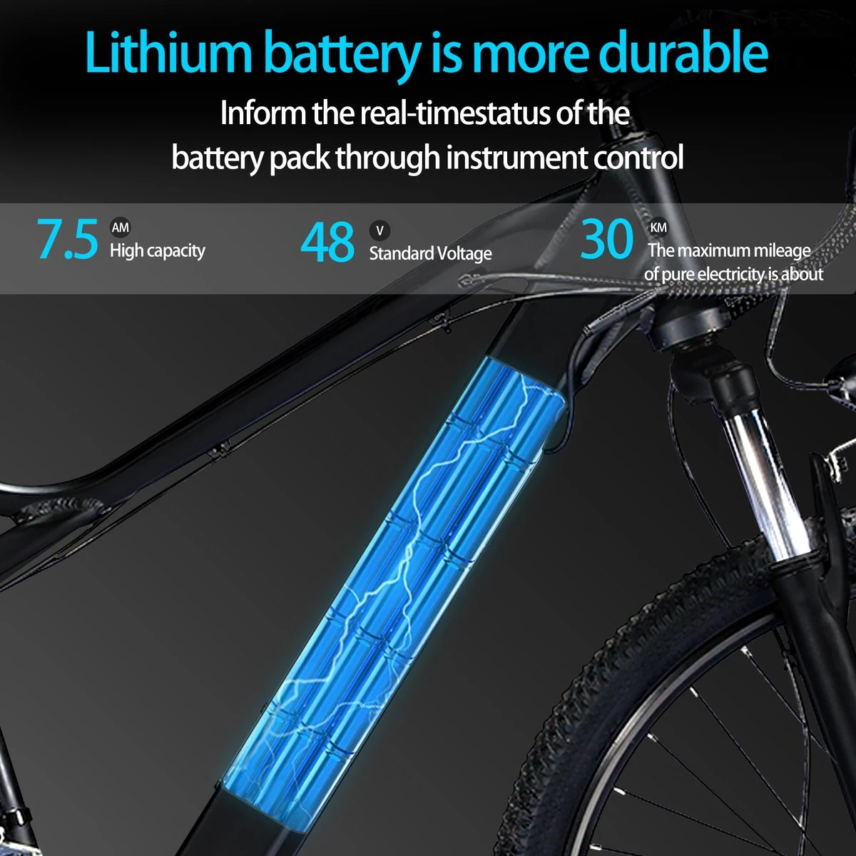 Elektrische Fiets Off-Road | E-Fietsen | Electric Mountain Bike | E-bike | 250W Motor | 26 Inch | Zwart BK7 - Image 5