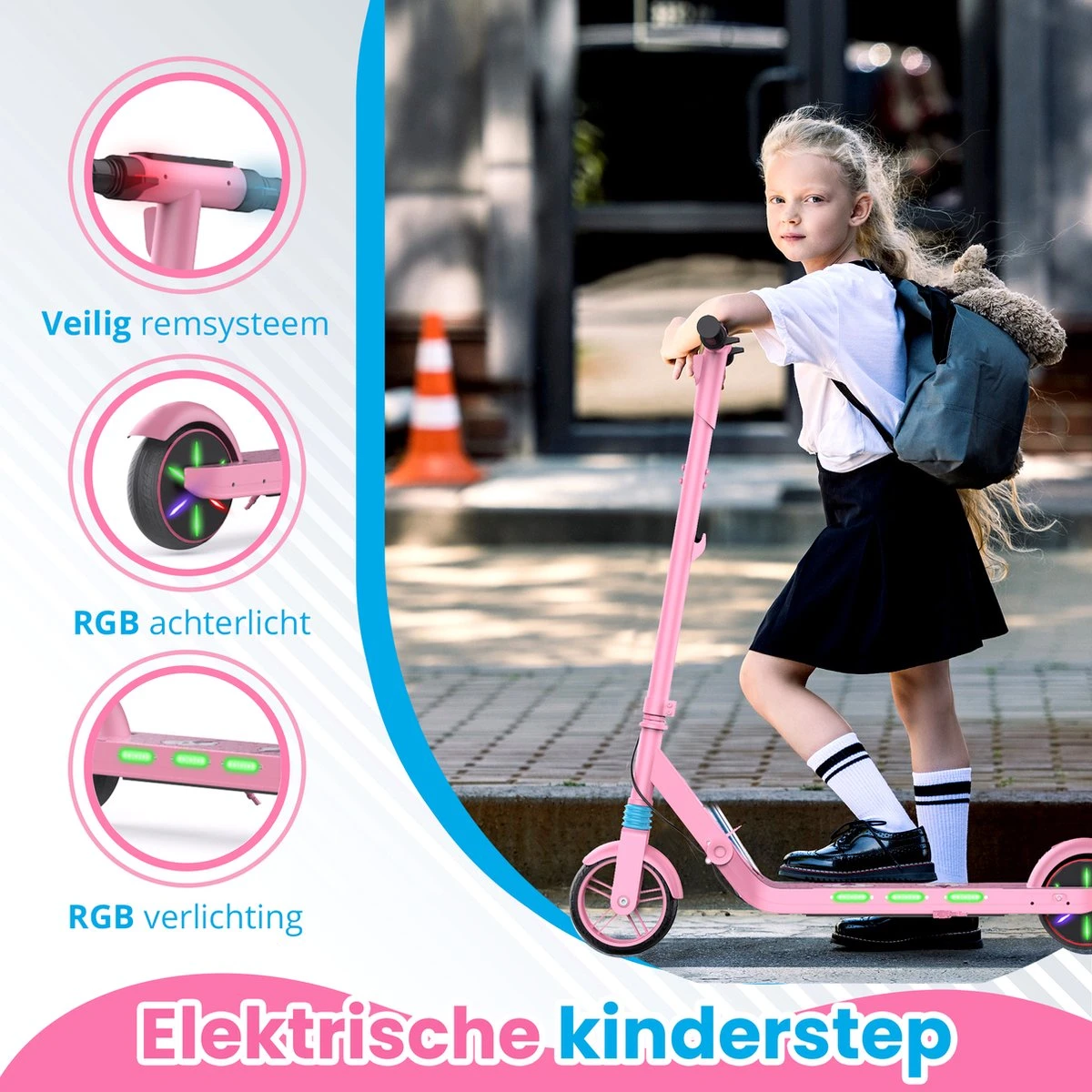 Stay-on Kes 1 Roze - Elektrische Step Voor Kinderen Met Bluetooth Speaker En Led Color Lights - Met Nederlandse Handleiding - Image 2