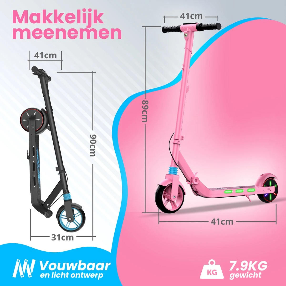 Stay-on Kes 1 Roze - Elektrische Step Voor Kinderen Met Bluetooth Speaker En Led Color Lights - Met Nederlandse Handleiding - Image 5