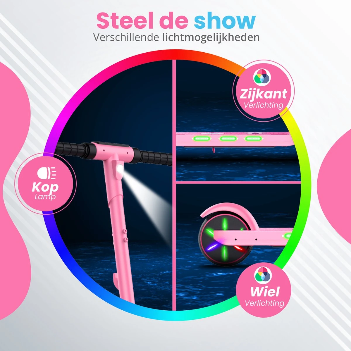 Stay-on Kes 1 Roze - Elektrische Step Voor Kinderen Met Bluetooth Speaker En Led Color Lights - Met Nederlandse Handleiding - Image 9