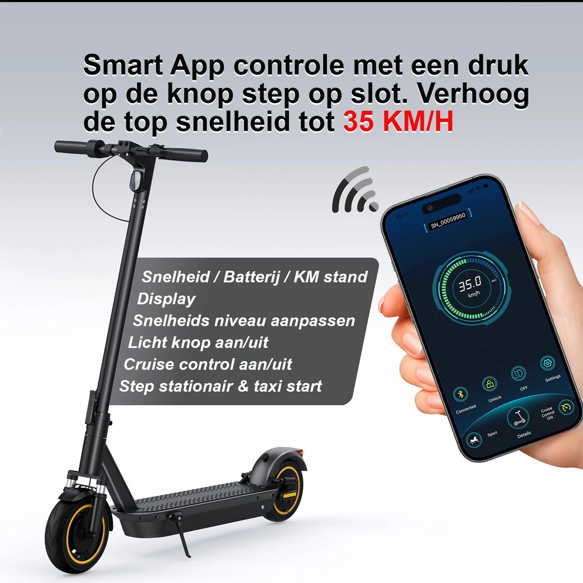 Stay-on Esmax | Elektrische Step Voor Volwassenen | 500w |15ah! |35kmu | Bereik 35/45km | Met APP & Nederlandse Handleiding - Image 9