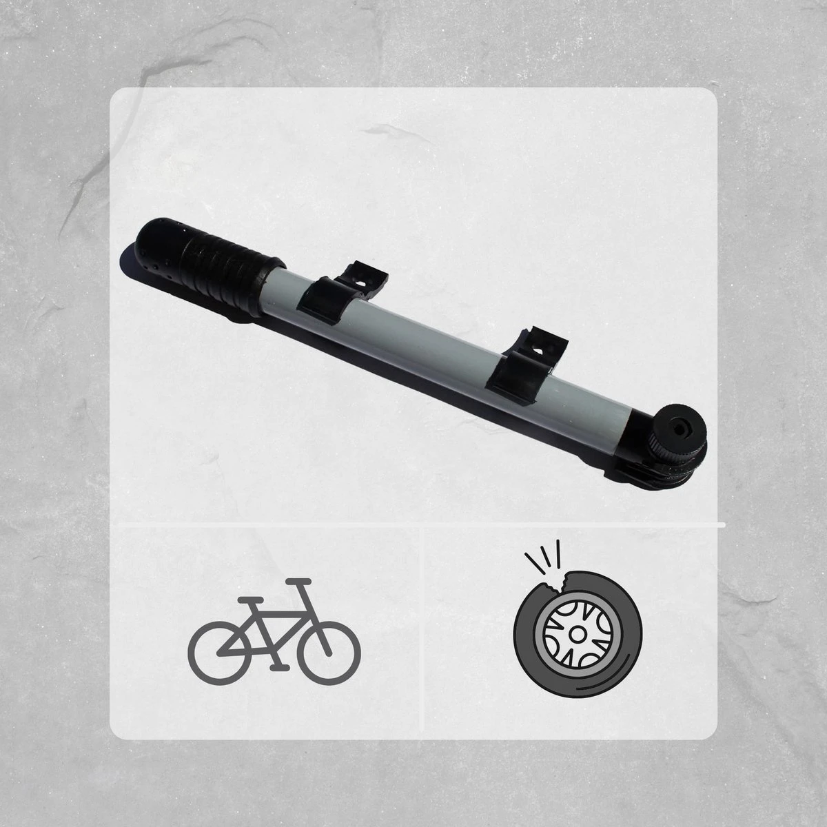 Orange85 Handpomp - Fietspomp - 25 Cm - Zwart - Zilver - Image 2