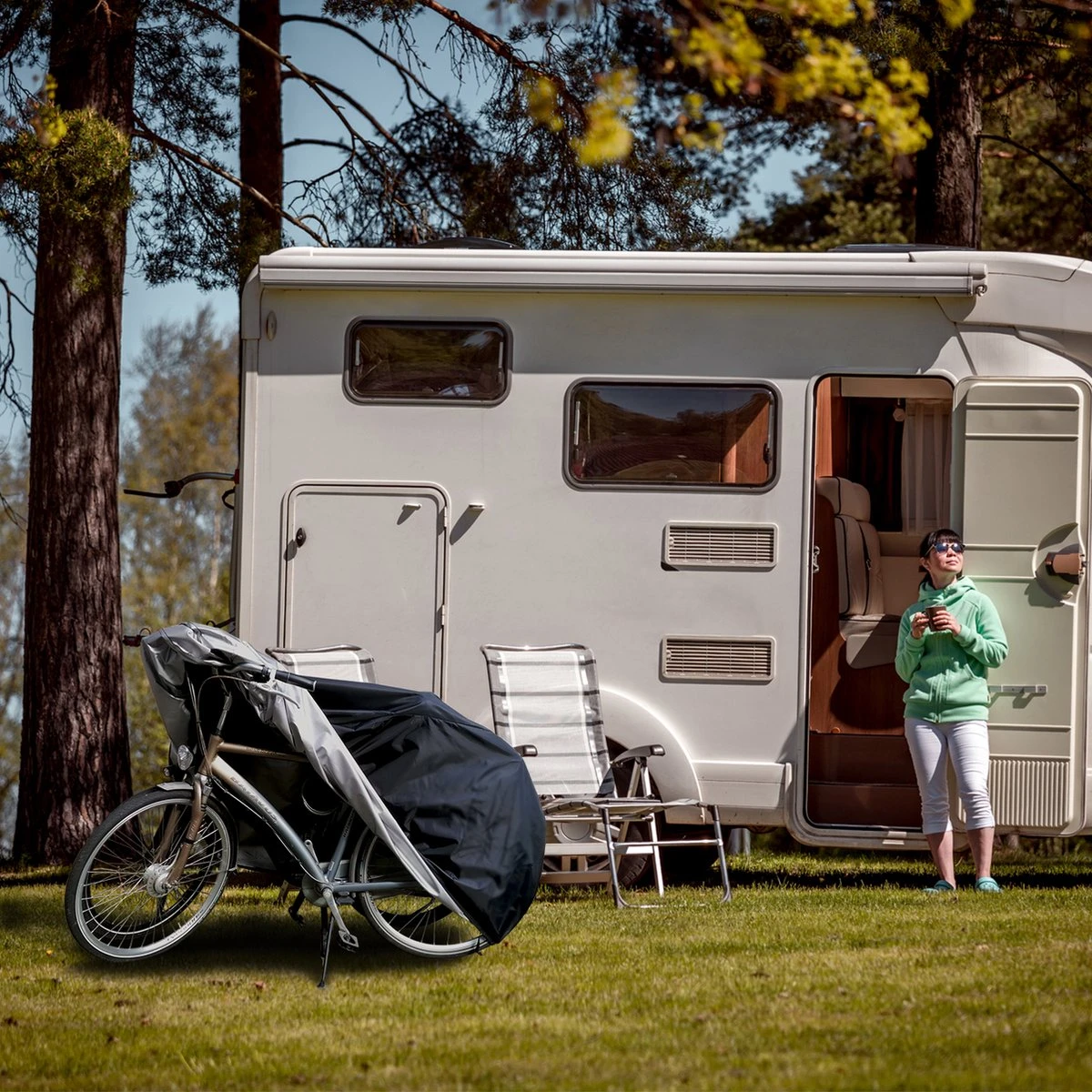 Fietshoes Voor 2 Fietsen - Waterdicht - Fietsbeschermhoes - Elektrische Fiets - Stalling - Fietsbeschermhoes Voor 2 Fietsen - Zwart - Image 6