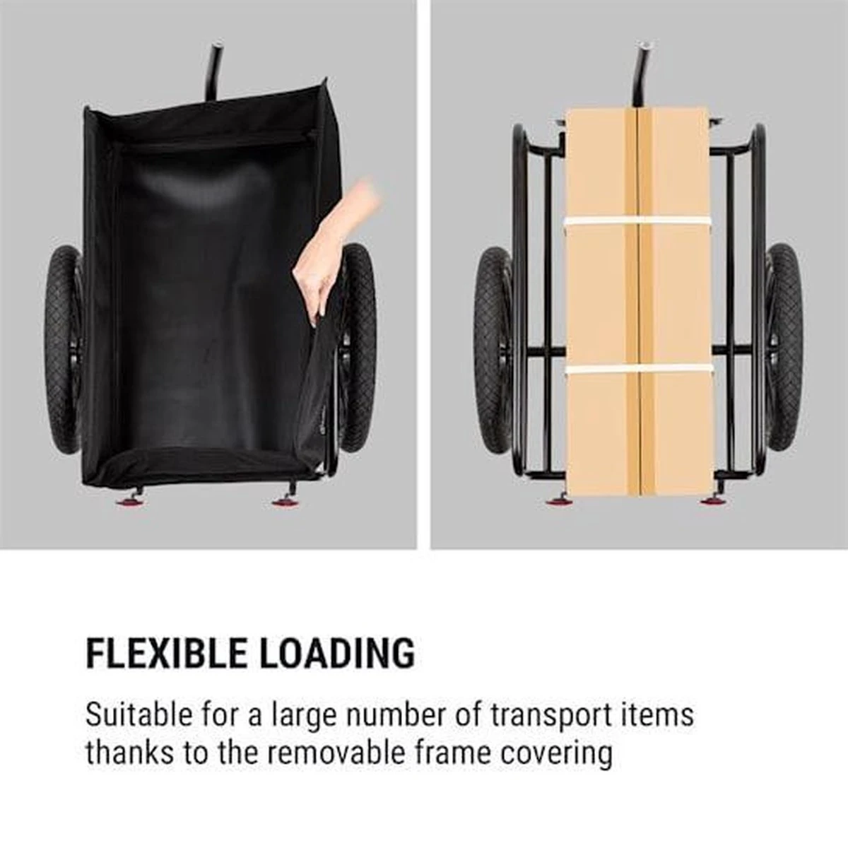 Klarfit Cargo Bull Aanhangwagen - Bagagefietskar - Fietsaanhanger - 50 Liter Laadruimte - 16" Luchtbanden - Voor Max. 40 Kg Lading - Image 5