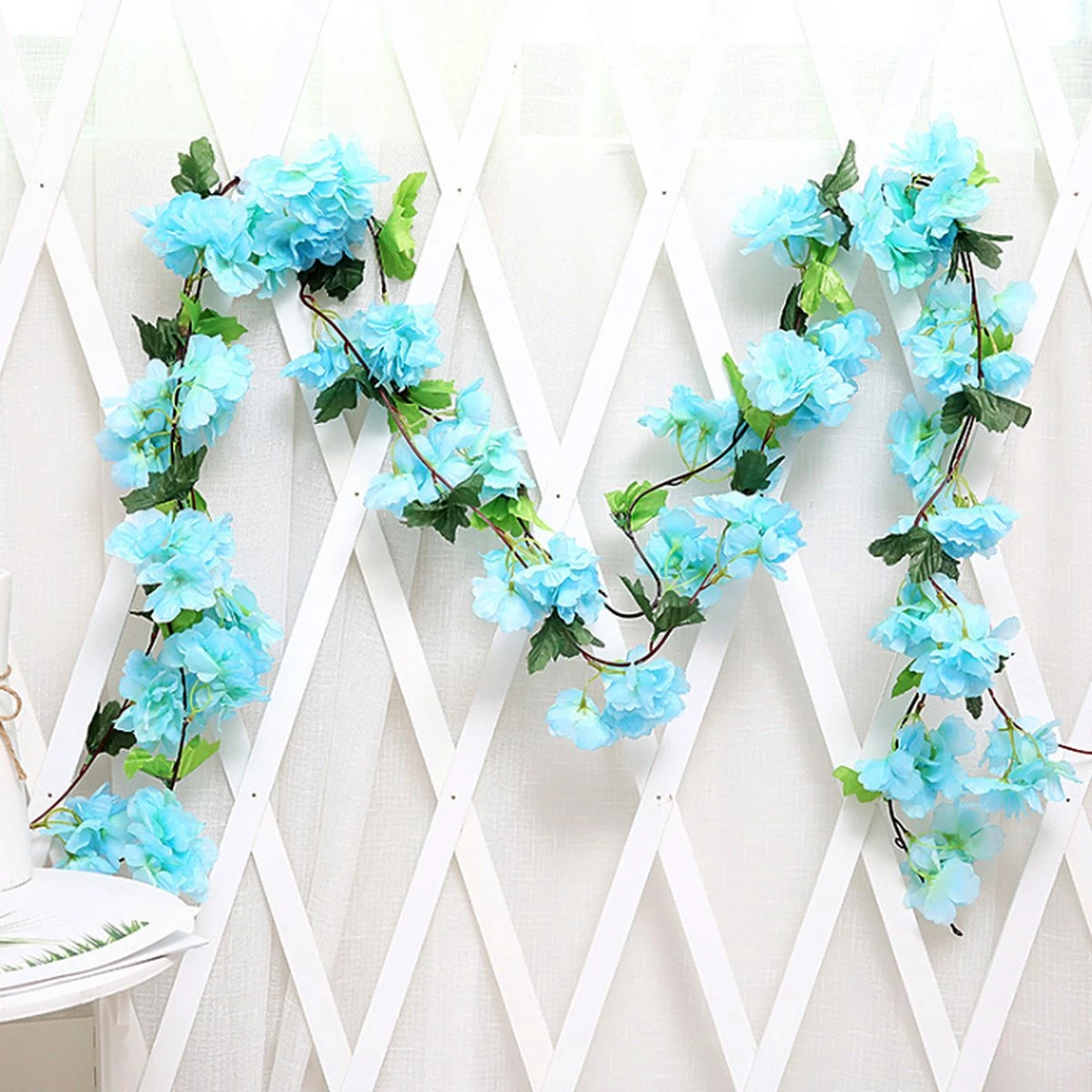 Merkloos Bloemenslinger Fiets - Bloemenstreng - Bloemenslinger Plastic - Bloemenslinger Fietsmand - Fiets Bloemen - 235 Cm - Kunst Hangplant