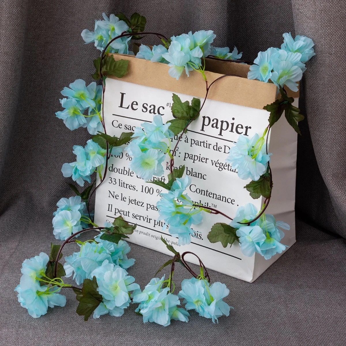 Merkloos Bloemenslinger Fiets - Bloemenstreng - Bloemenslinger Plastic - Bloemenslinger Fietsmand - Fiets Bloemen - 235 Cm - Kunst Hangplant - Image 3