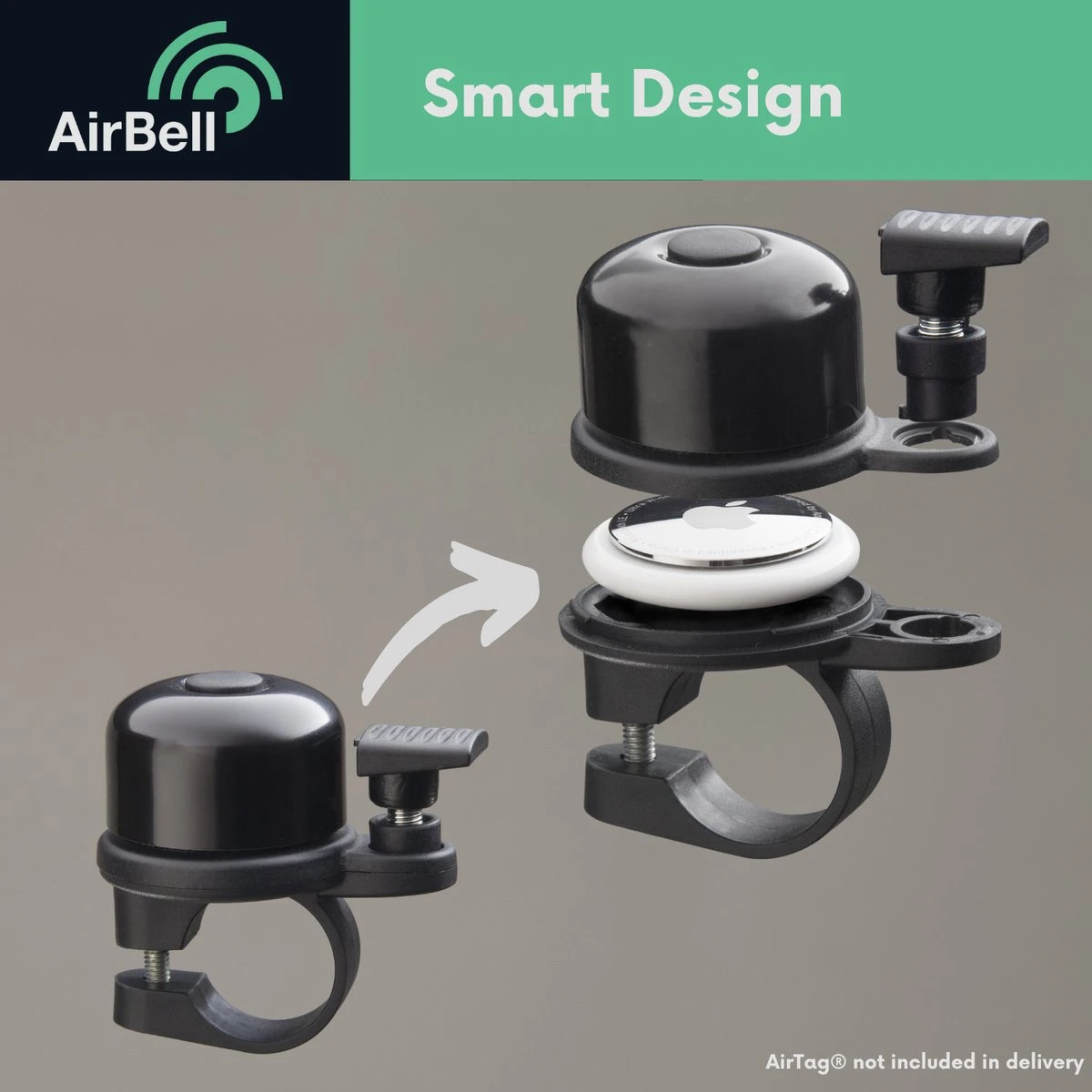 AirBell Fietsbel Voor Apple AirTag - Diefstalbeveiliging - Fietsbel - Image 2