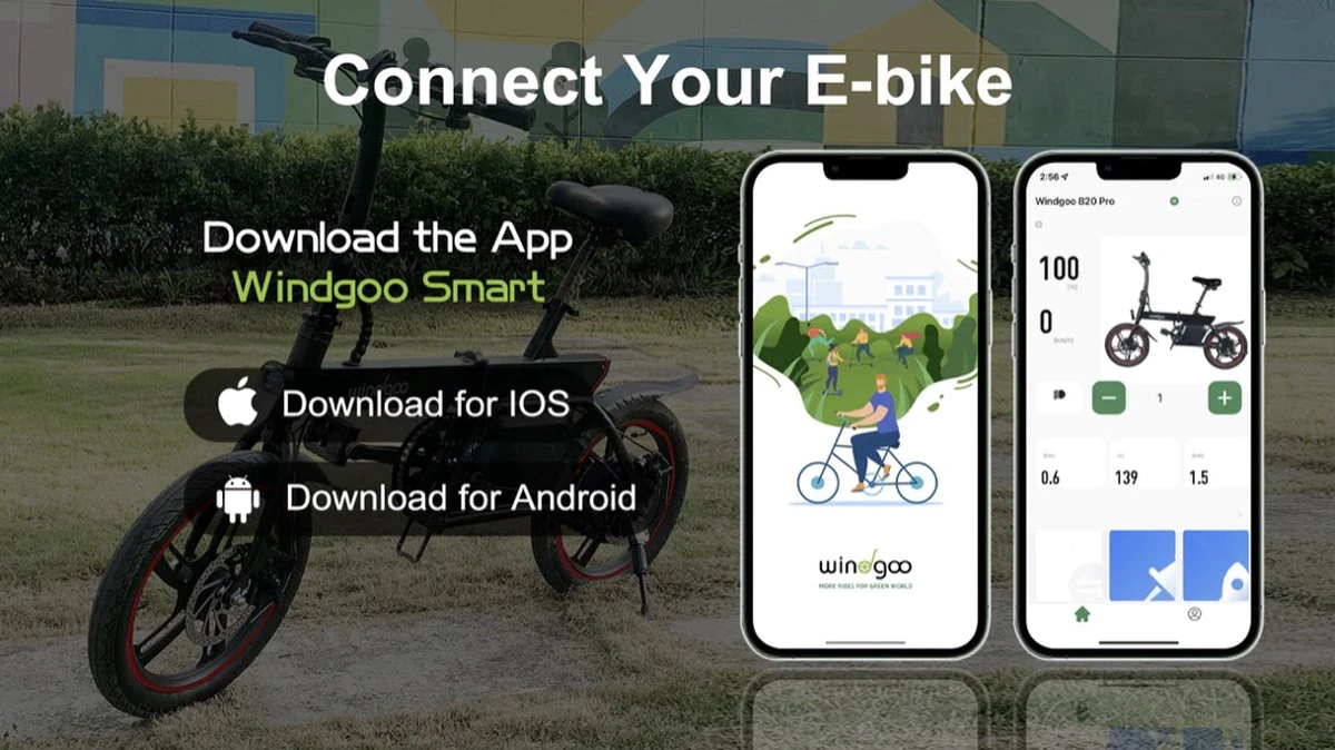 Merkloos Windgoo B20 PRO - E Bike - Elektrische Fiets - 16 Inch - 250W - 7.8Ah Batterij - Max. 25km/u - Zwart - Incl. GSM Houder - Image 5