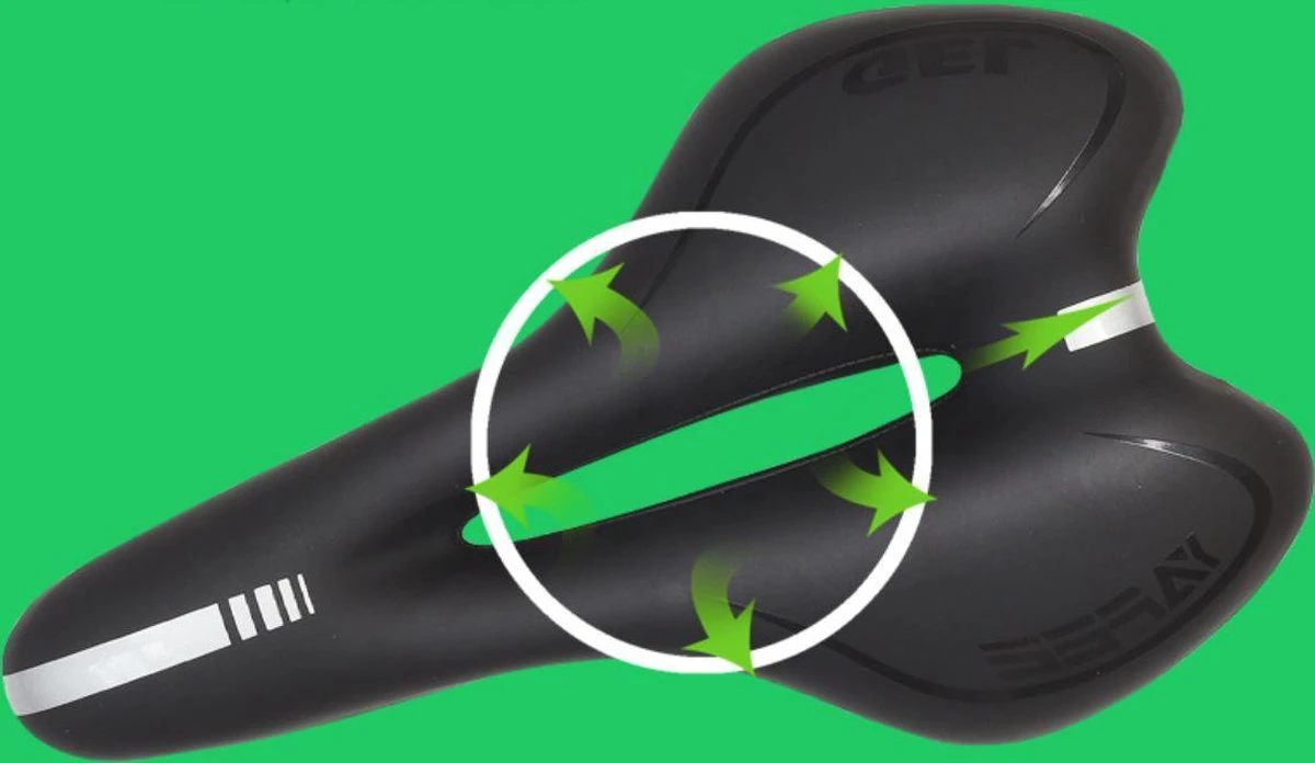 Voltano Trekking Fietszadel - Comfortabel Gel Zadel - Met Uitsparing - Inclusief Zadelstrop - 100% Waterdicht - Unisex - Zwart - Image 9